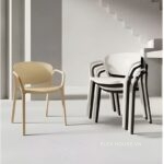 Ghế cà phê tựa lưng nhựa đúc nguyên khối DM25003