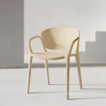 Ghế cà phê tựa lưng nhựa đúc nguyên khối DM25003