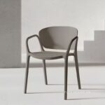 Ghế cà phê tựa lưng nhựa đúc nguyên khối DM25003