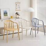 Ghế cafe tựa lưng nhựa tối giản DM25004