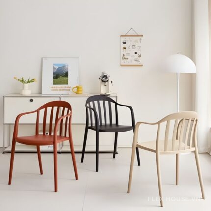 Ghế cafe tựa lưng nhựa tối giản DM25004