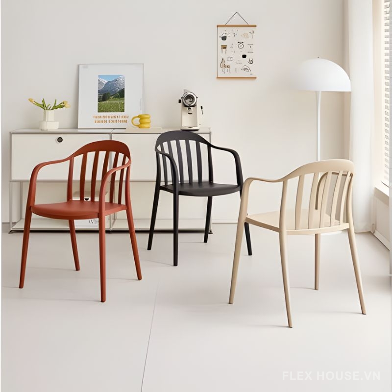 Ghế cafe tựa lưng nhựa tối giản DM25004