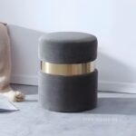 Ghế đôn trang trí Hera vải nhung phòng khách DM24192