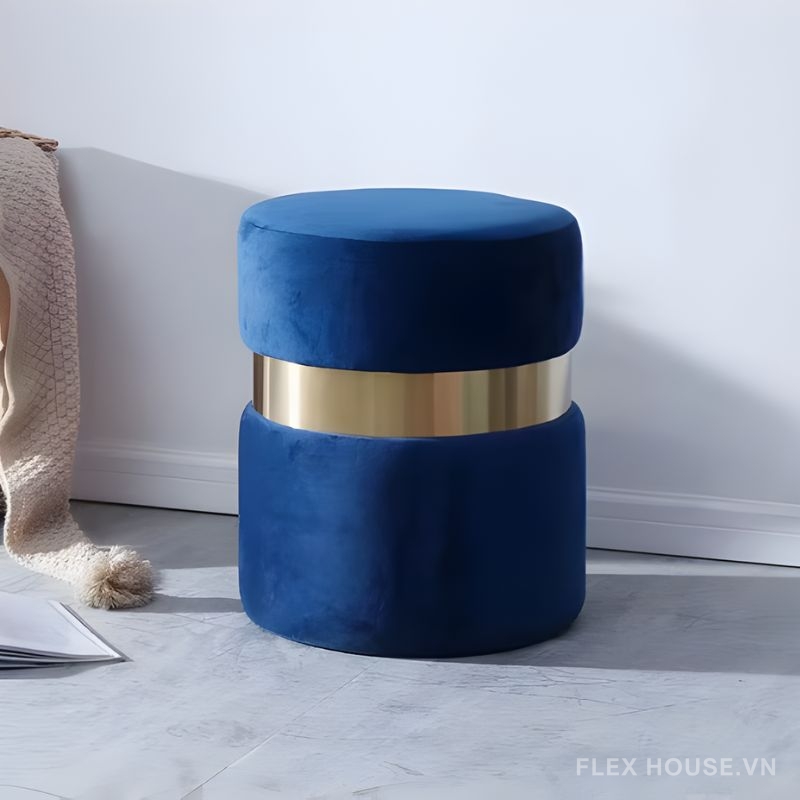 Ghế đôn trang trí Hera vải nhung phòng khách DM24192 5 Ghế đôn trang trí Hera vải nhung phòng khách DM24192