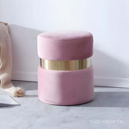 Ghế đôn trang trí Hera vải nhung phòng khách DM24192