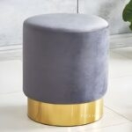 Ghế đôn trang trí Ottoman vải nhung phòng khách DM24190