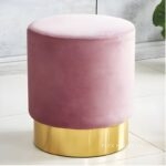 Ghế đôn trang trí Ottoman vải nhung phòng khách DM24190