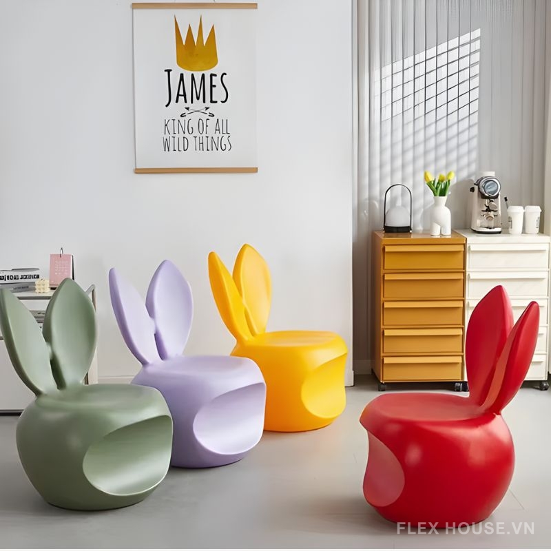 Ghế đôn trang trí hình thỏ dễ thương DM24186 (4) Ghế đôn trang trí hình thỏ dễ thương DM24186