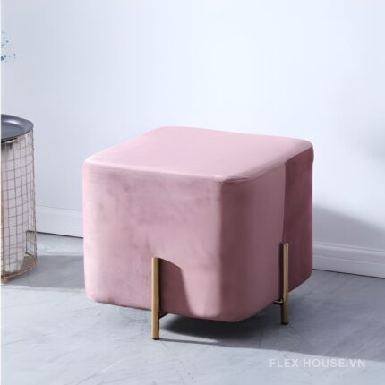 Ghế đôn vuông bọc nhung sang trọng DM24191