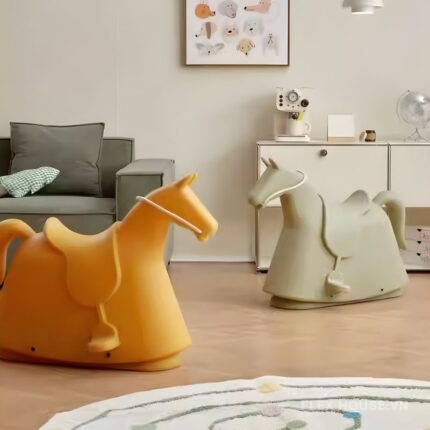 Ghế nhựa bập bênh hình ngựa cho trẻ em DM24007