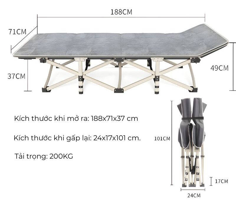 Giường xếp nghỉ trưa văn phòng gấp gọn tiện lợi YL7056