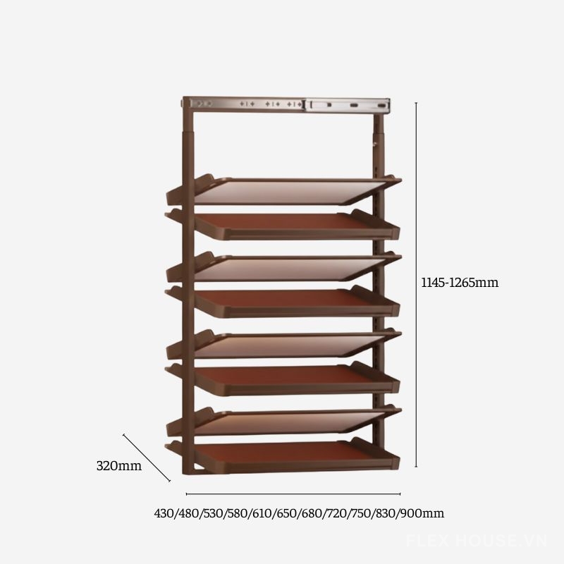 Giá để giày 2 chiều 8 tầng dưới cầu thang tiện lợi YHF2503