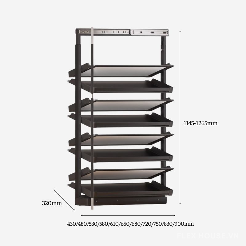 Giá để giày 2 chiều 8 tầng dưới cầu thang tiện lợi YHF2503