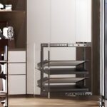 Giá để giày âm tủ 2 chiều gắn cánh 4 tầng YHF2499