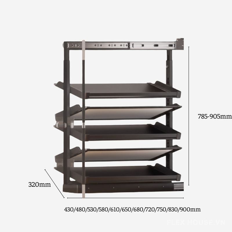 Giá để giày âm tủ 2 chiều linh hoạt tối ưu diện tích YHF2500