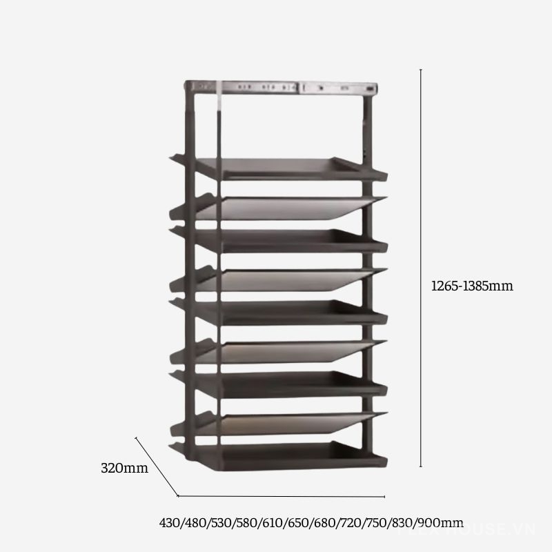 Giá để giày âm tủ độc lập 2 chiều 9 tầng cho tủ YHF2504 4 Giá để giày âm tủ độc lập 2 chiều 9 tầng cho tủ YHF2504 3