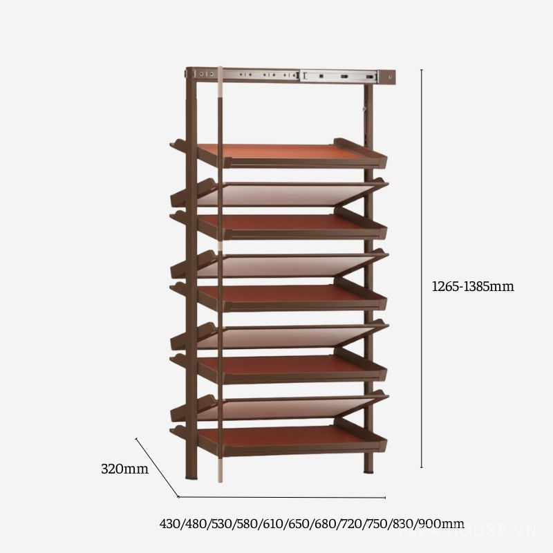 Giá để giày âm tủ độc lập 2 chiều 9 tầng cho tủ YHF2504 3 Giá để giày âm tủ độc lập 2 chiều 9 tầng cho tủ YHF2504 2