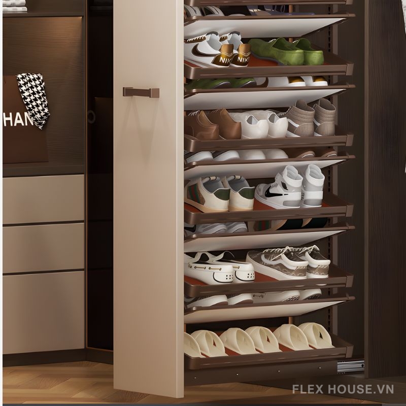 Giá để giày âm tủ gắn cánh điều chỉnh linh hoạt YHF2505