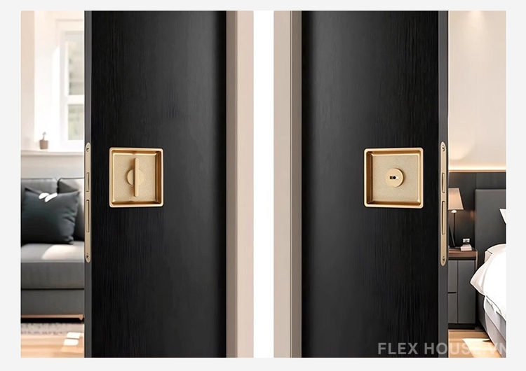 Khóa âm cửa trượt cửa lùa hai mặt hợp kim kẽm YJ4716 8