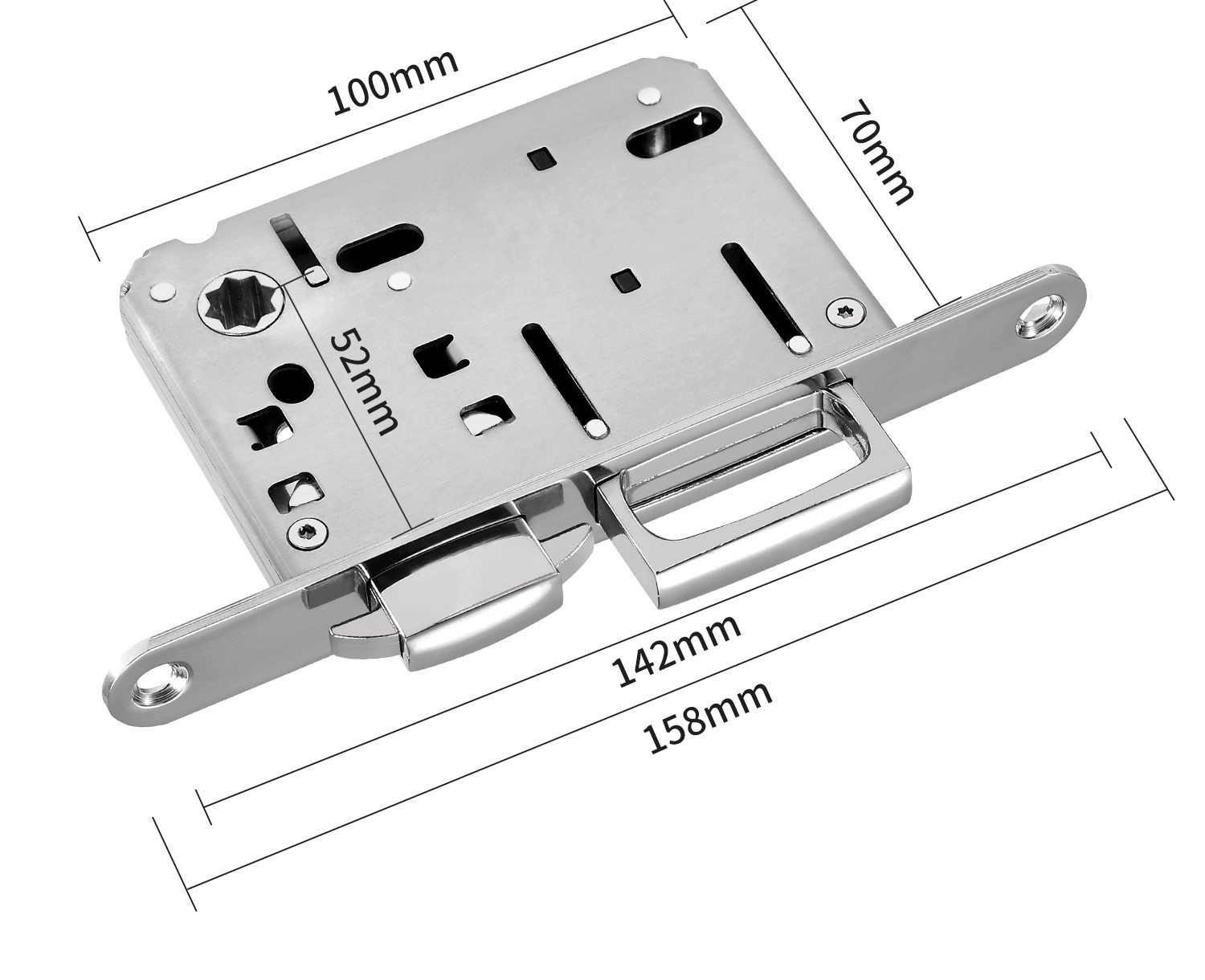 Khóa âm cửa trượt hình tròn hai mặt hợp kim kẽm YJ5493 17