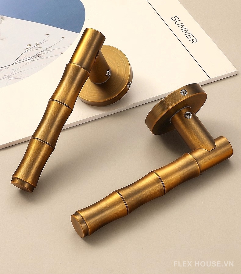 Khóa cửa tay gạt hợp kim dáng thân trúc Retro YJ7329 17
