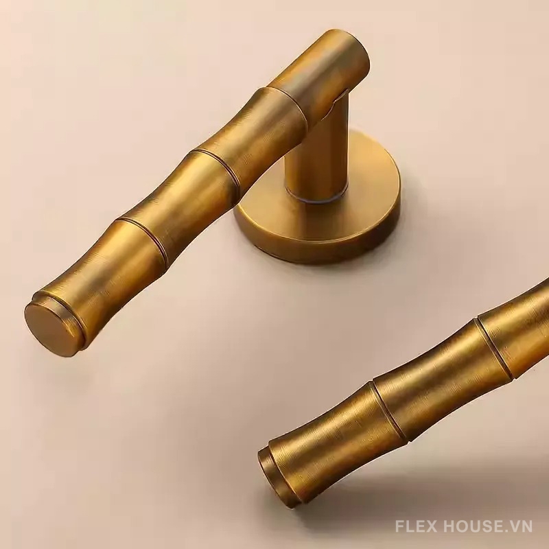 Khóa cửa tay gạt hợp kim dáng thân trúc Retro YJ7329 14