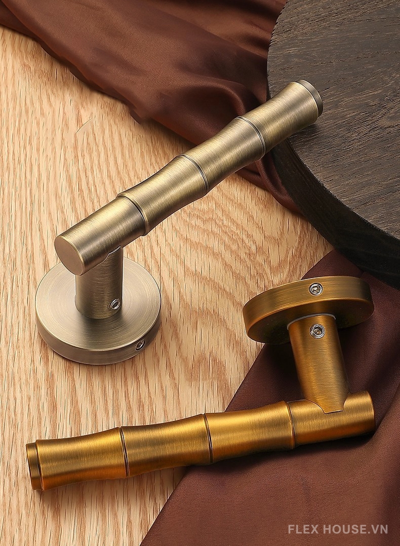 Khóa cửa tay gạt hợp kim dáng thân trúc Retro YJ7329 8