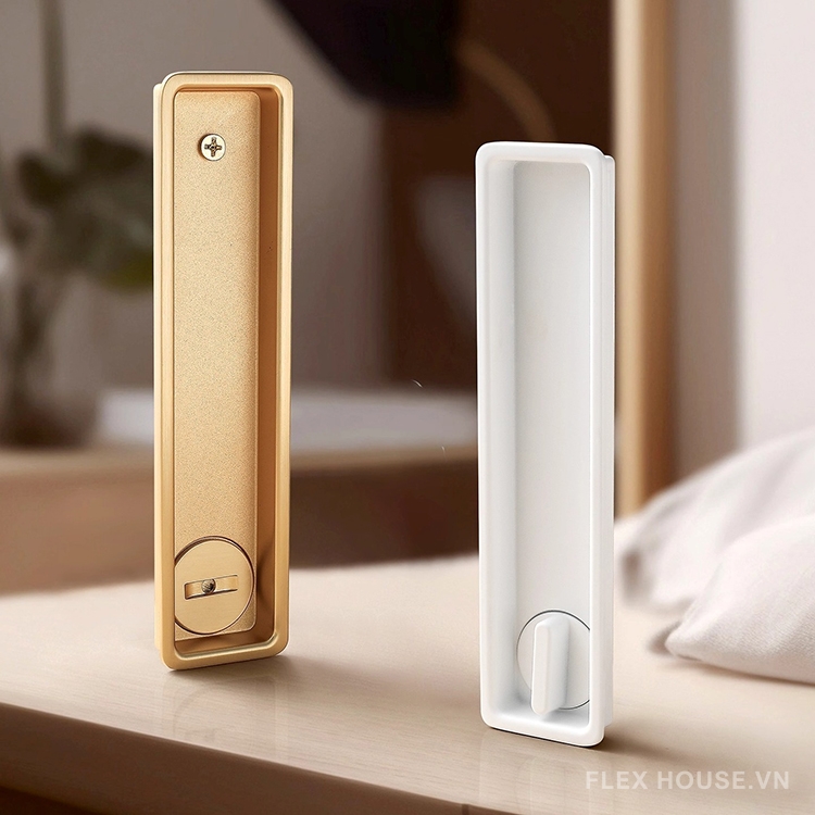 Khóa trượt cửa lùa hai mặt hợp kim kẽm hiện đại YJ035 7