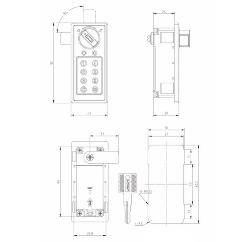 Khóa tủ mật mã dạng núm xoay đa màu DMZ-1885M 3 Khóa tủ mật mã dạng núm xoay đa màu DMZ-1885M 7