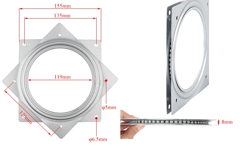 Mâm xoay đa năng hình vuông 6 inch KY613 6 Mâm xoay đa năng hình vuông 6 inch KY613 10