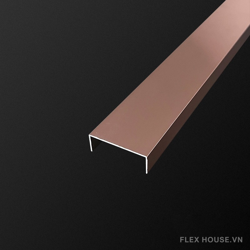 Nẹp trang trí chữ U hợp kim nhôm bóng gương HB-GG 15