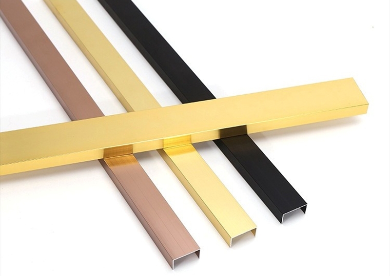 Nẹp trang trí chữ U hợp kim nhôm bóng gương HB-GG 16