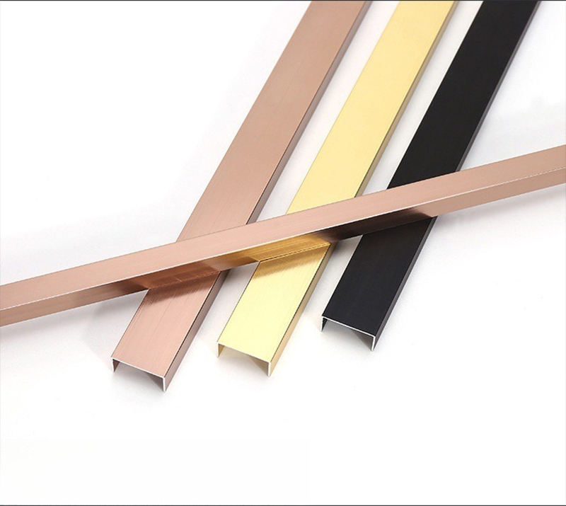 Nẹp trang trí chữ U hợp kim nhôm bóng gương HB-GG 17