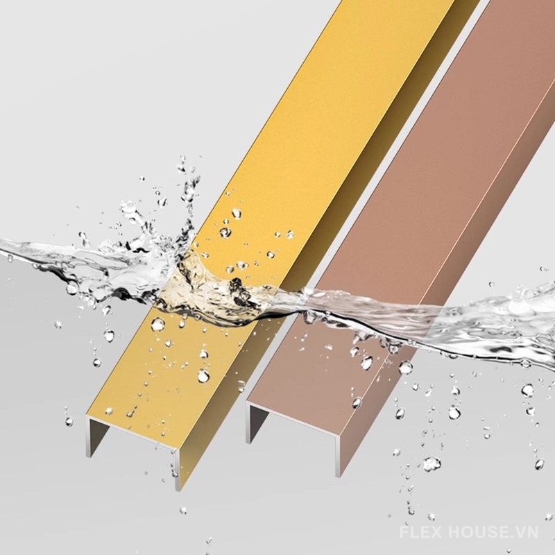 Nẹp trang trí chữ U hợp kim nhôm bóng gương HB-GG 12