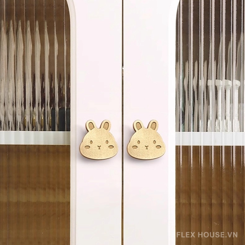 Núm tay nắm tủ đồng hình thỏ đáng yêu YJ0033 8