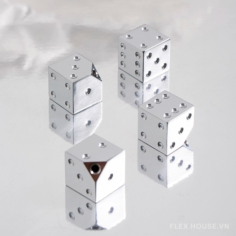Núm tay nắm tủ đồng hình xúc xắc màu bạc JYJ879 (1) Núm tay nắm tủ đồng hình xúc xắc màu bạc JYJ879 1