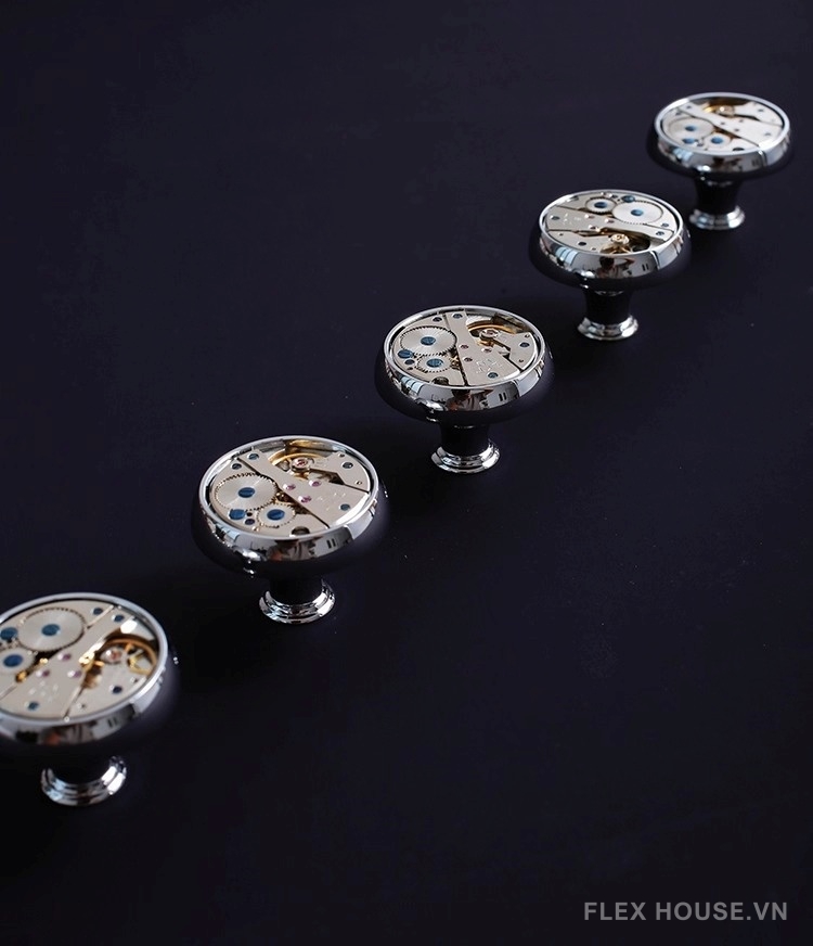 Núm tay nắm tủ đồng mặt máy đồng hồ Retro JYJ608 8