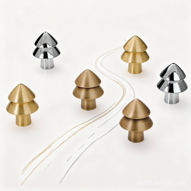 Núm tay nắm tủ đồng thau hình cây thông YD1990 (7) Núm tay nắm tủ đồng thau hình cây thông YD1990 1