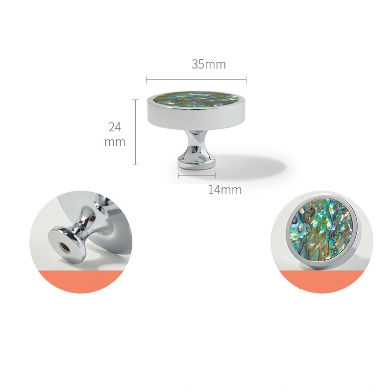 Núm tay nắm tủ đồng thau khảm xà cừ PALO884 16