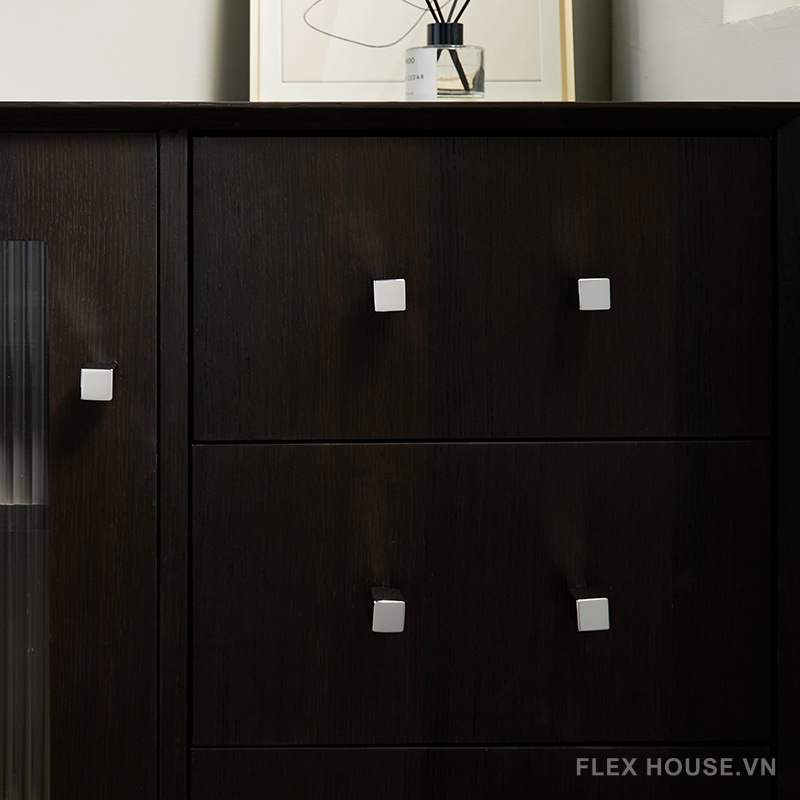 Núm tay nắm tủ khối lập phương màu bạc bằng đồng PALO800 11