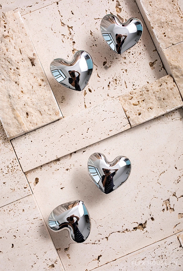 Núm tay nắm tủ trái tim bằng đồng JYJ872 5