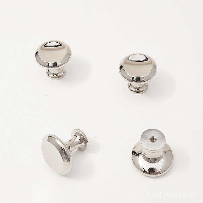 Núm tay nắm tủ tròn màu bạc bằng đồng kiểu Pháp PALO58 11