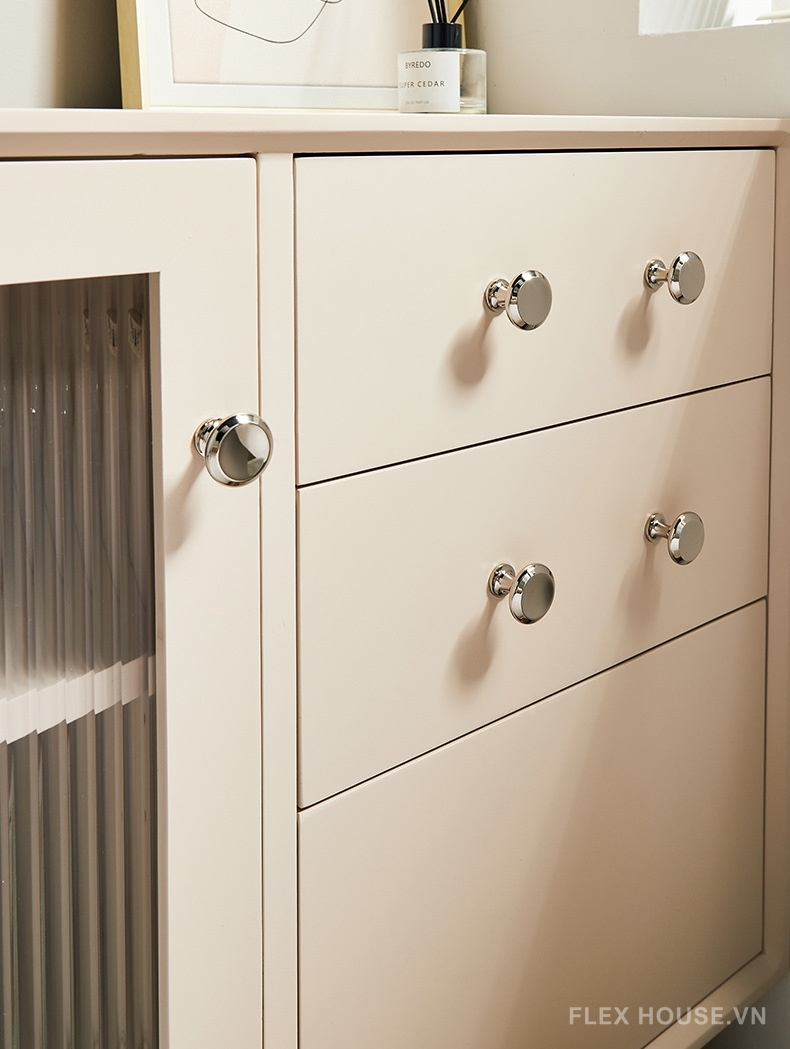 Núm tay nắm tủ tròn màu bạc bằng đồng kiểu Pháp PALO58 8