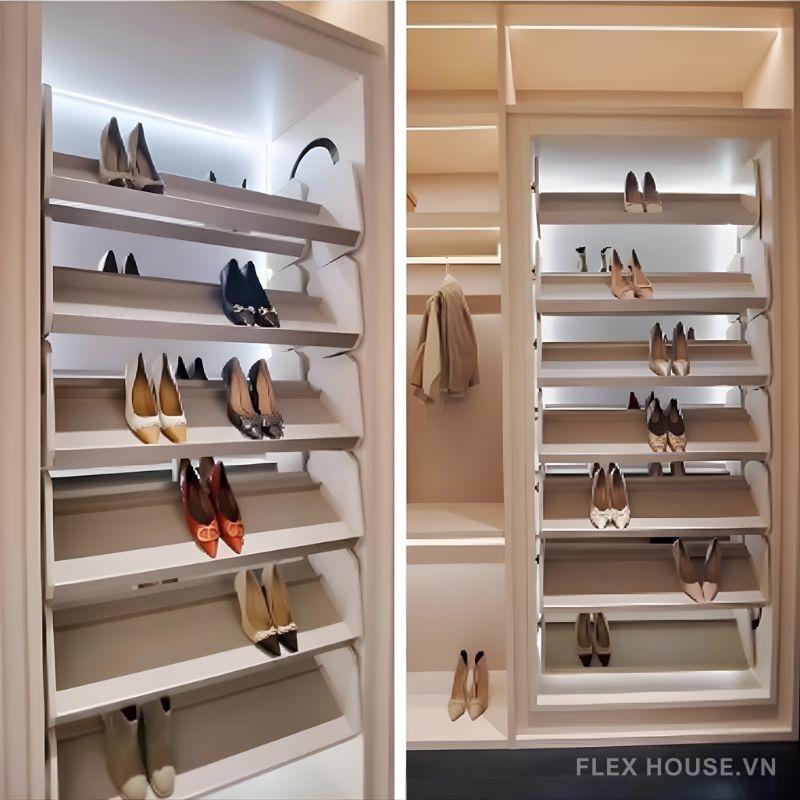 Phụ kiện kệ giày 360 độ nâng hạ điện 10 tầng FJH3914