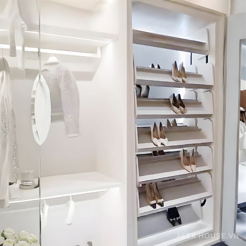 Phụ kiện kệ giày 360 độ nâng hạ điện 10 tầng FJH3914