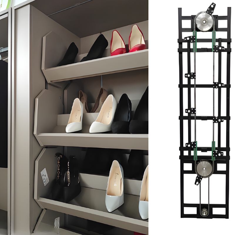 Phụ kiện kệ giày 360 độ nâng hạ điện 10 tầng FJH3914