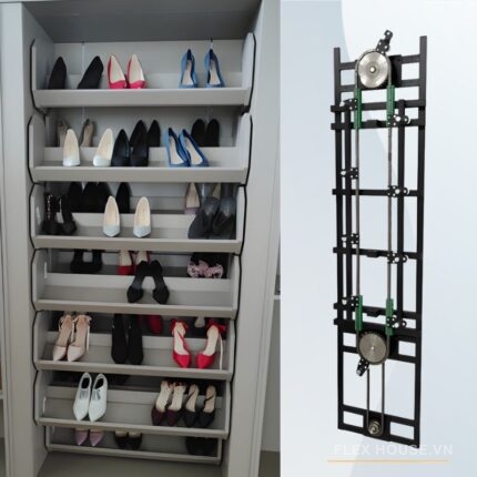 Phụ kiện kệ giày 360 độ nâng hạ điện 14 tầng FJH3917