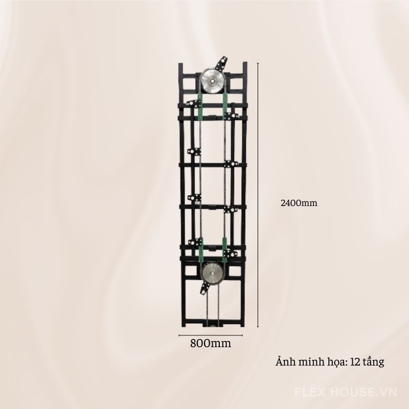 Phụ kiện kệ giày xoay 360 độ nâng hạ điện 12 tầng FJH3916 