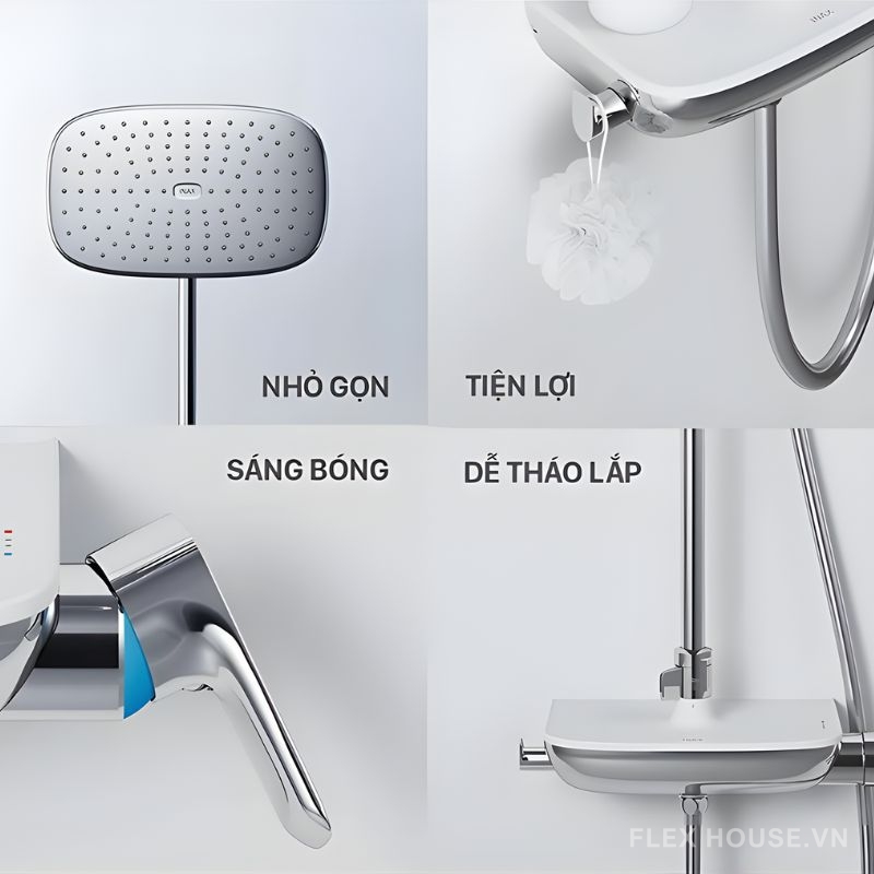 Sen tắm cây nóng lạnh tiện ích Inax BFV-615S-8C 2 Sen tắm cây nóng lạnh tiện ích Inax BFV-615S-8C