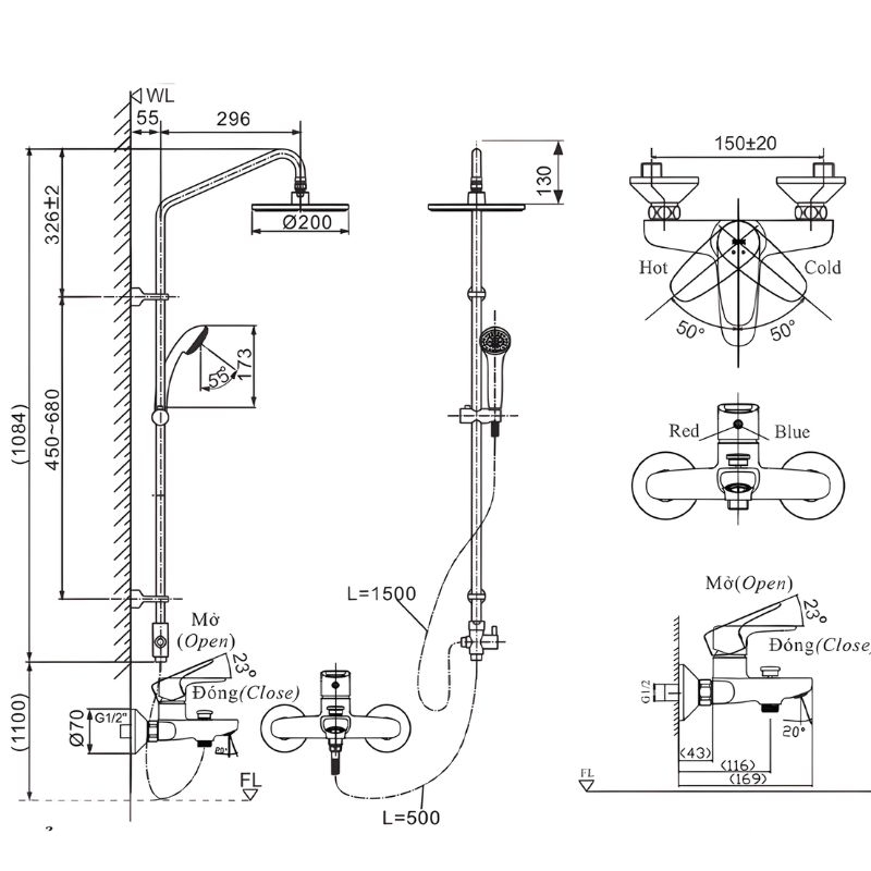 Sen tắm nóng lạnh massage 5 chế độ phun Inax BFV-1115S-3C 3 Sen tắm nóng lạnh massage 5 chế độ phun Inax BFV-1115S-3C (2)